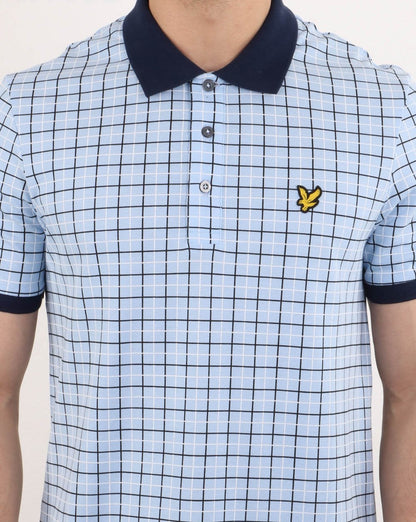 Lyle And Scott Poloshirt mit Karomuster, Poolblau