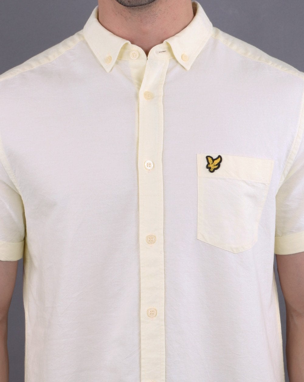Lyle And Scott – Kurzärmliges Oxford-Hemd in Buttercreme