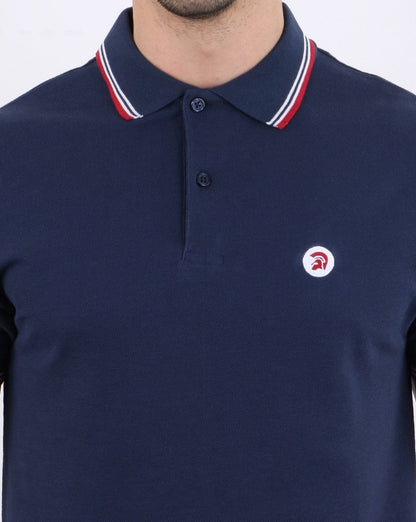 Trojan – Klassisches Poloshirt mit Streifen in Marineblau