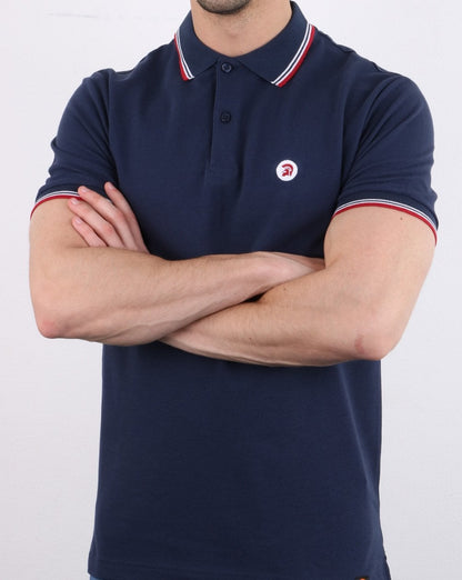 Trojan – Klassisches Poloshirt mit Streifen in Marineblau