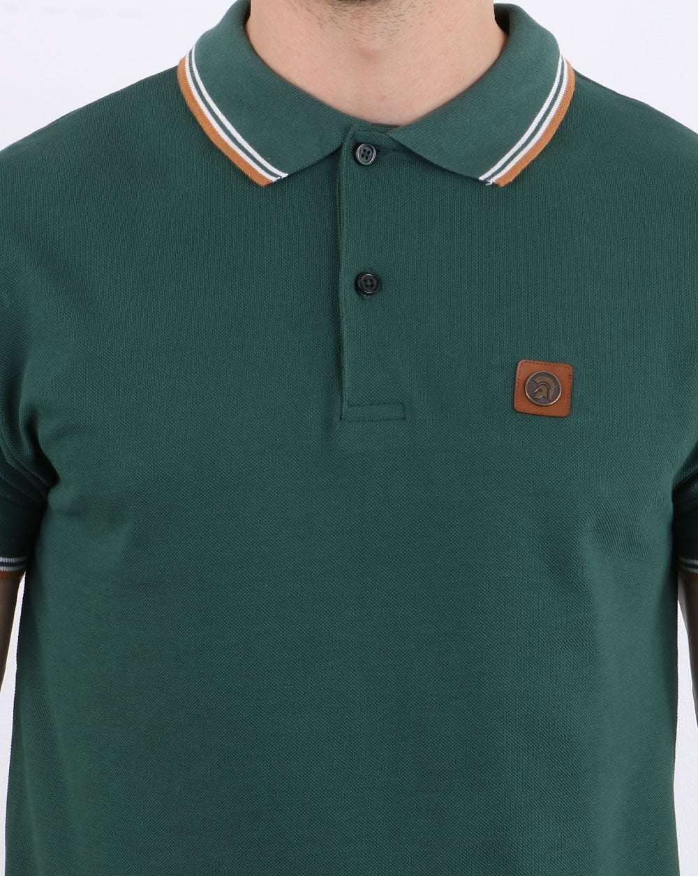 Trojan Tipped Piqué-Poloshirt Waldgrün
