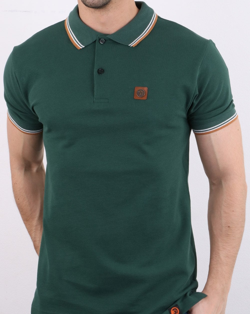 Trojan Tipped Piqué-Poloshirt Waldgrün