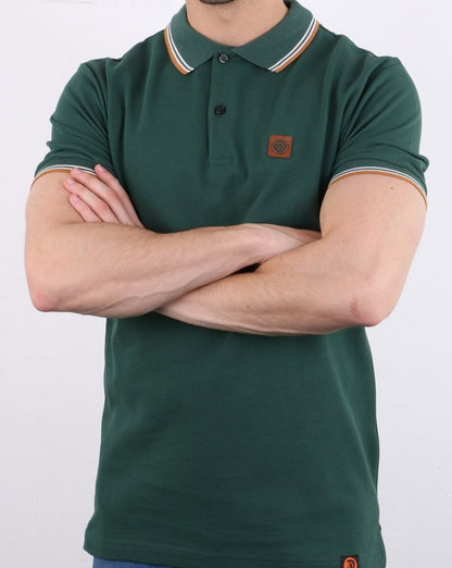 Trojan Tipped Piqué-Poloshirt Waldgrün