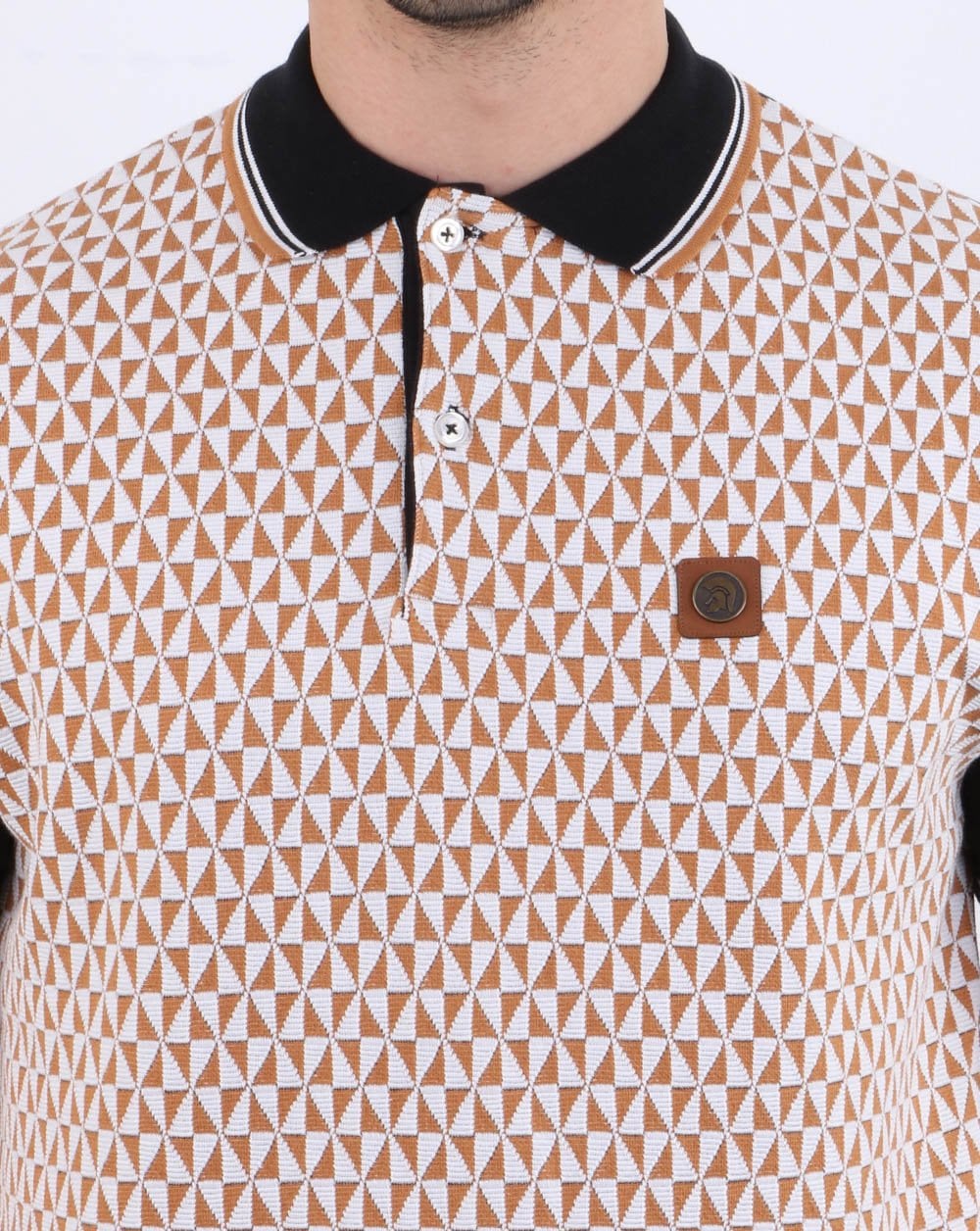 Trojan Diamond Jacquard Poloshirt Schwarz