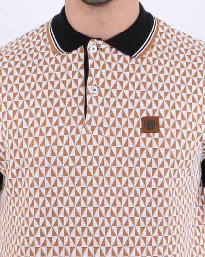 Trojan Diamond Jacquard Poloshirt Schwarz
