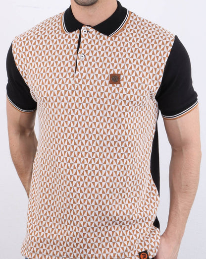 Trojan Diamond Jacquard Poloshirt Schwarz