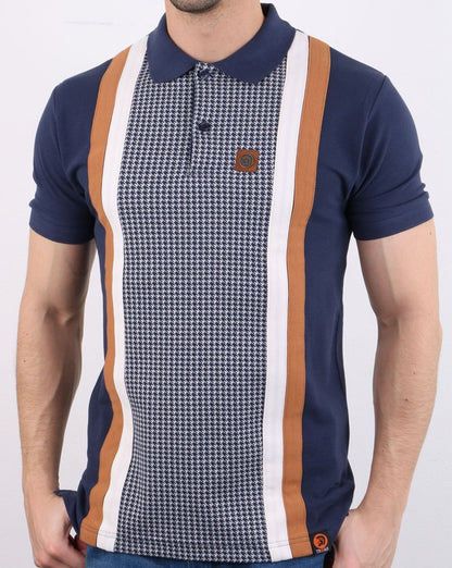Trojan Hahnentritt-Poloshirt Marineblau