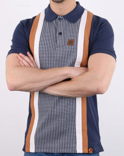 Trojan Hahnentritt-Poloshirt Marineblau