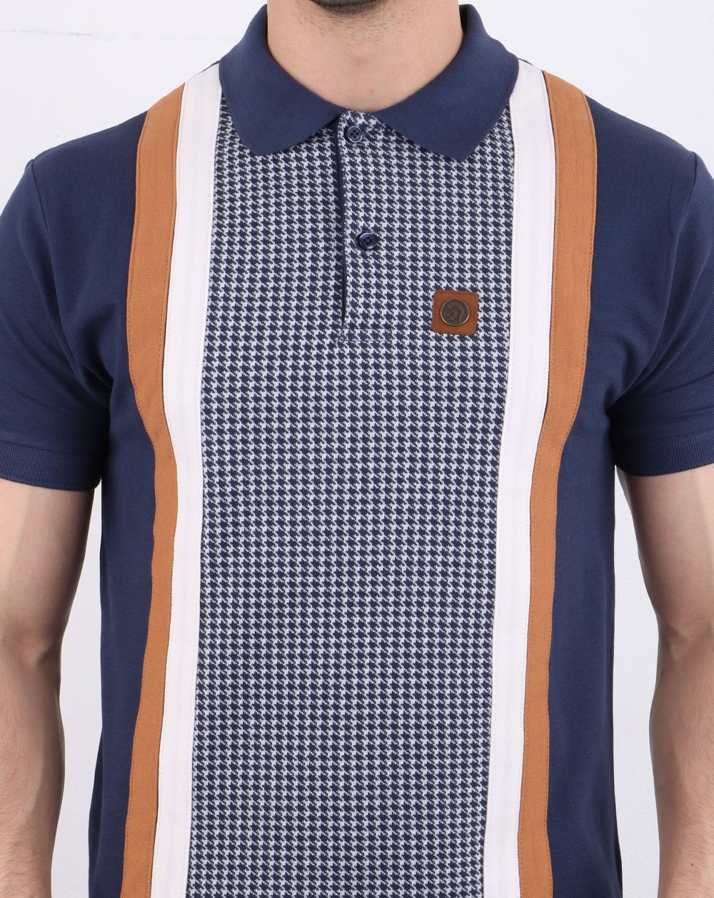 Trojan Hahnentritt-Poloshirt Marineblau