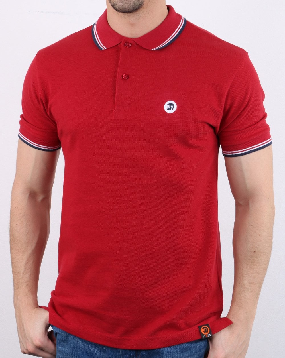 Trojan Classic Poloshirt mit Streifen in Rot