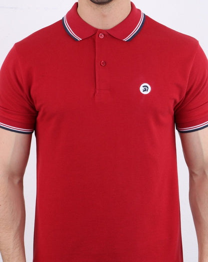 Trojan Classic Poloshirt mit Streifen in Rot