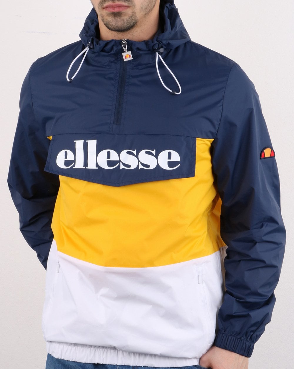 Ellesse 3 colour Jacket Navy/Yellow/White