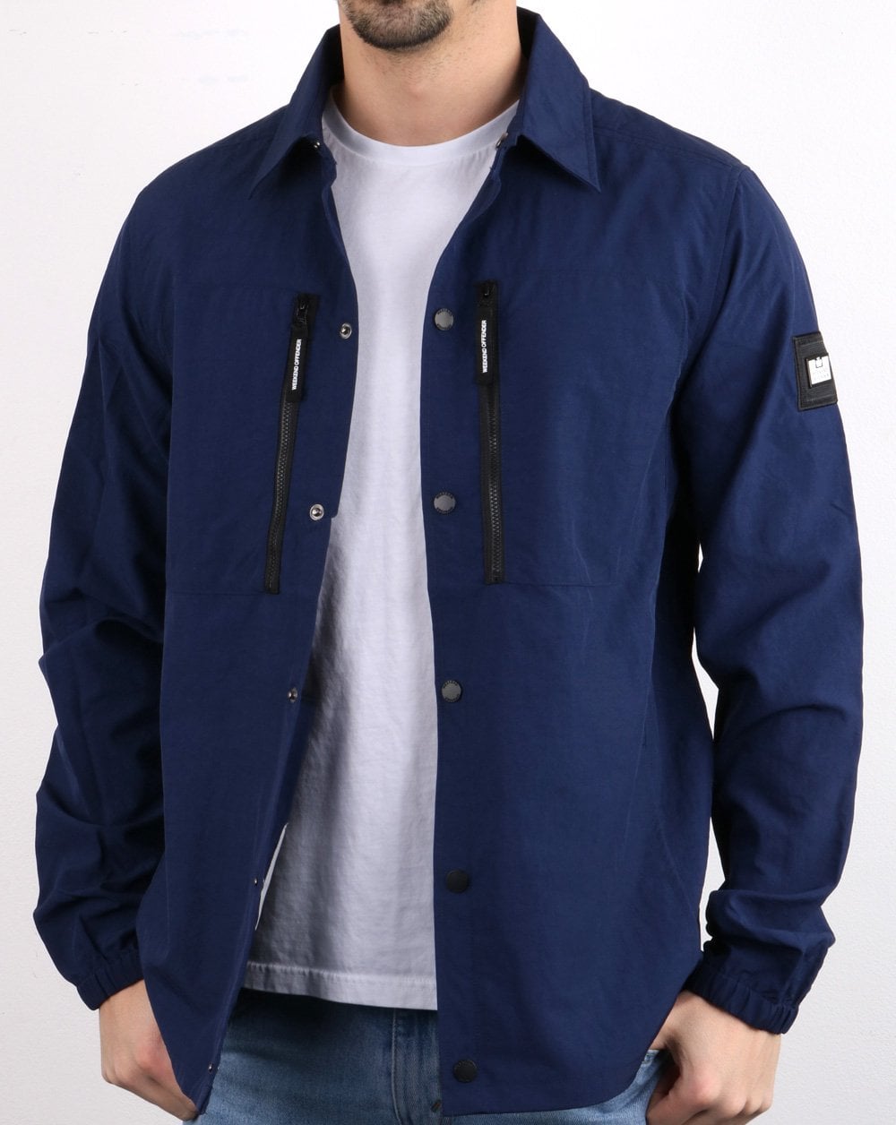 Weekend Offender – Überhemd mit Reißverschlusstasche, Marineblau