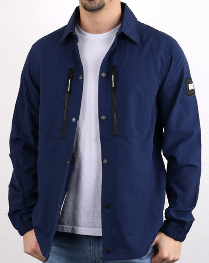 Weekend Offender – Überhemd mit Reißverschlusstasche, Marineblau