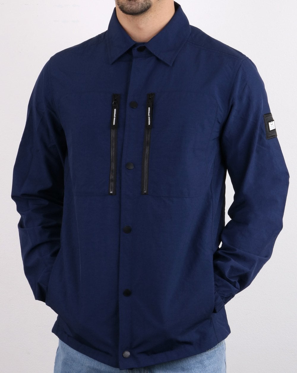 Weekend Offender – Überhemd mit Reißverschlusstasche, Marineblau