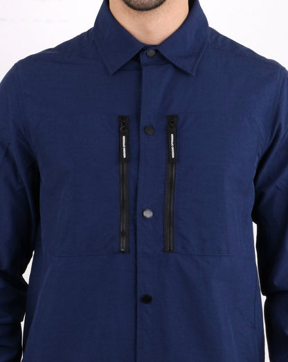 Weekend Offender – Überhemd mit Reißverschlusstasche, Marineblau
