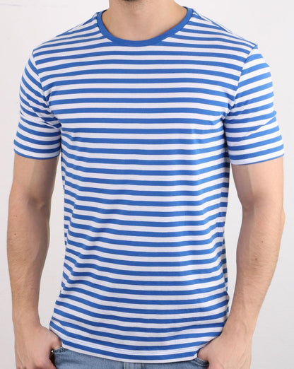 Benetton Streifen-T-Shirt Blau