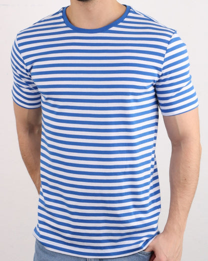 Benetton Streifen-T-Shirt Blau