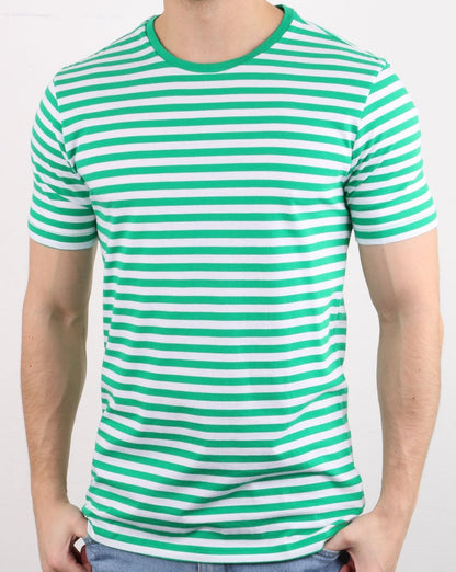 Benetton Streifen-T-Shirt Grün