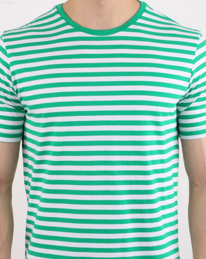 Benetton Streifen-T-Shirt Grün
