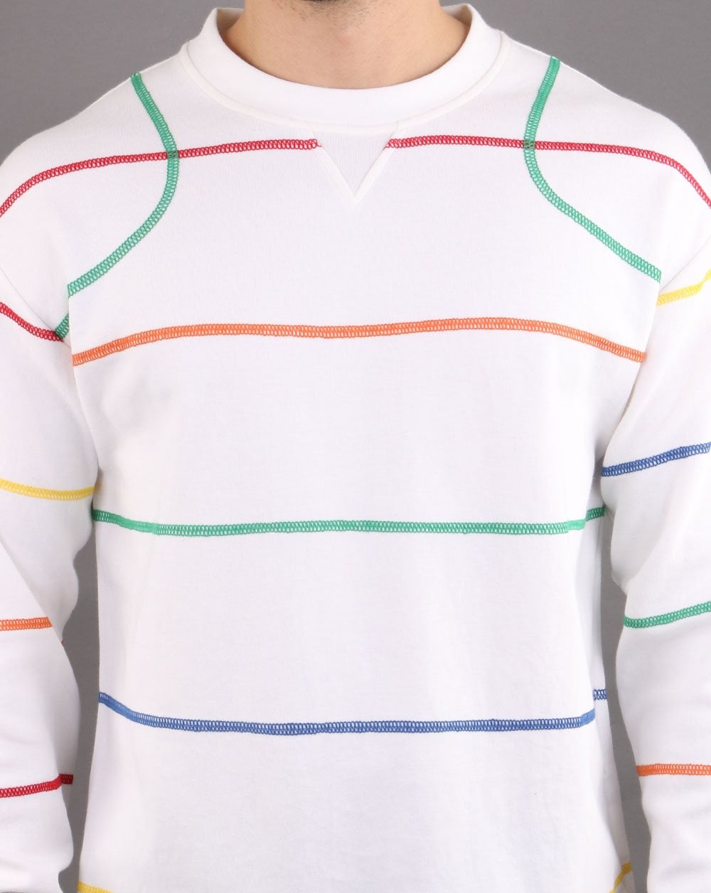 Benetton Striped Sweatshirt Off White