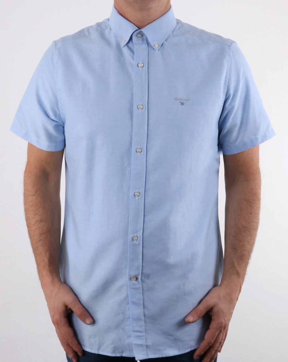 Barbour Oxford Kurzarmhemd Himmelblau