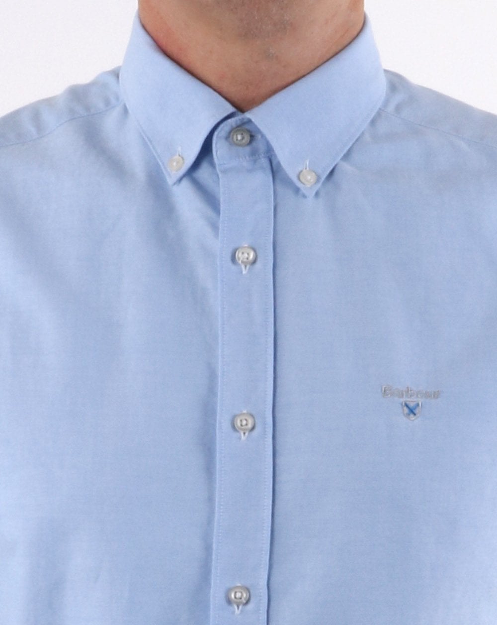 Barbour Oxford Kurzarmhemd Himmelblau