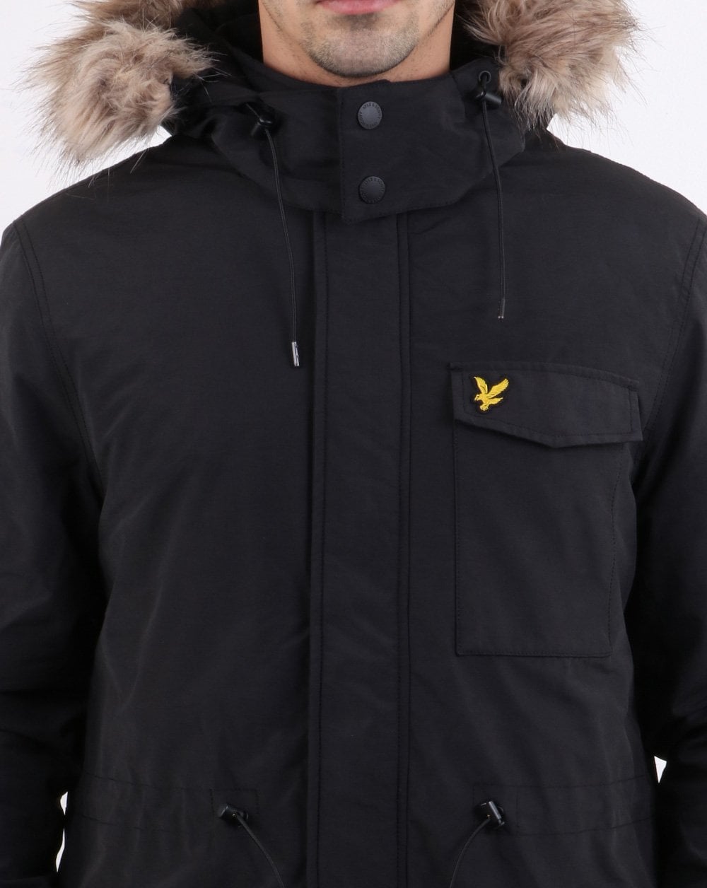 Lyle And Scott Winterweight Microfleece Lined Parka True Black