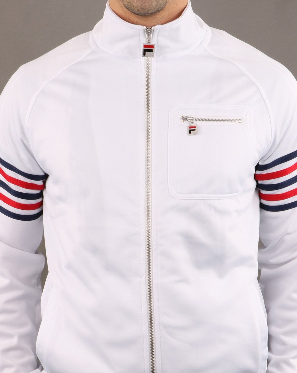 Fila Vintage 5 Stripe Track Top White/red/navy