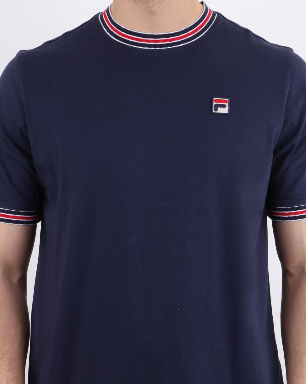 Fila Vintage Retro Ringer T-Shirt Marineblau