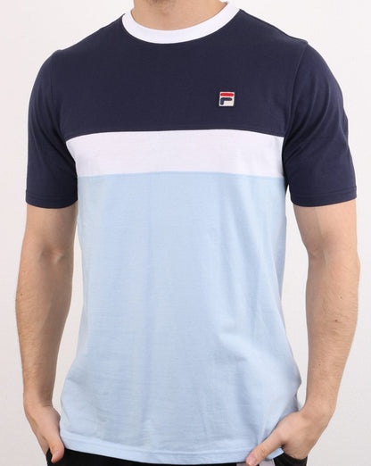Fila Vintage Colours T-Shirt Himmelblau/Marineblau/Weiß