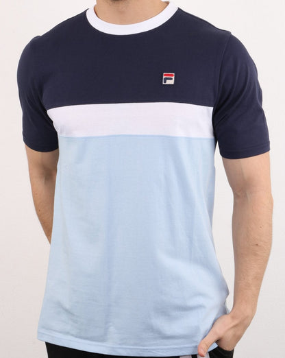 Fila Vintage Colours T-Shirt Himmelblau/Marineblau/Weiß