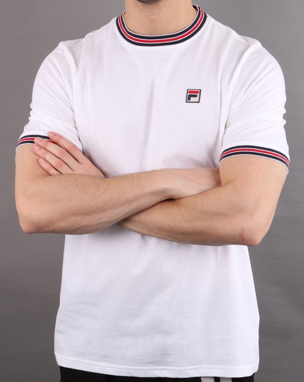 Fila Vintage Retro Ringer T-Shirt Weiß