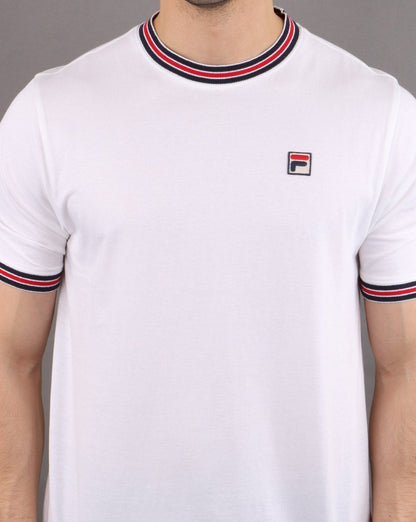 Fila Vintage Retro Ringer T-Shirt Weiß