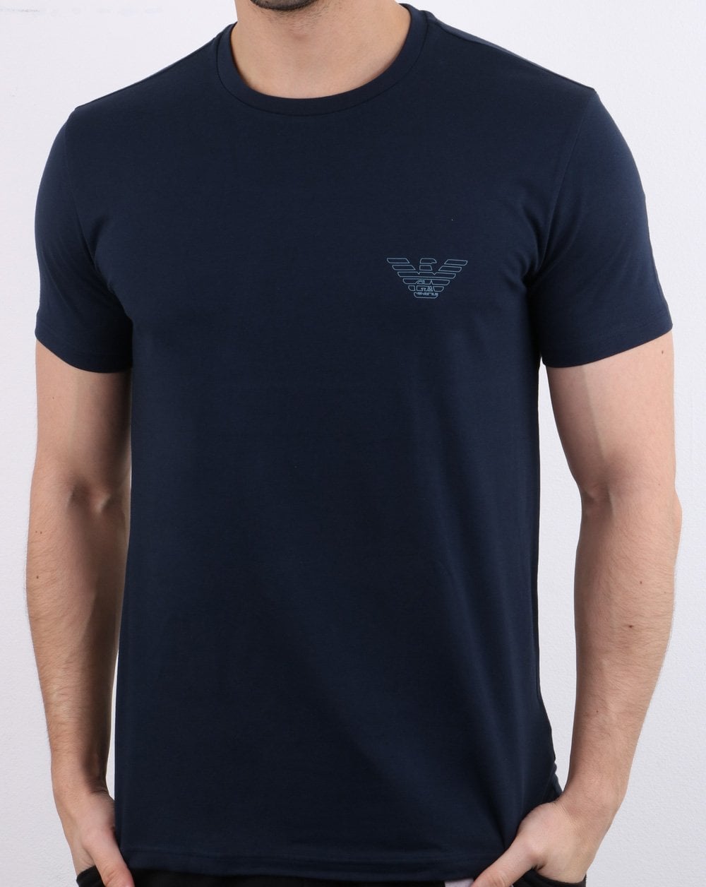 Emporio Armani T-Shirt aus Bio-Baumwolle Marineblau