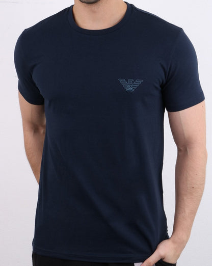 Emporio Armani T-Shirt aus Bio-Baumwolle Marineblau