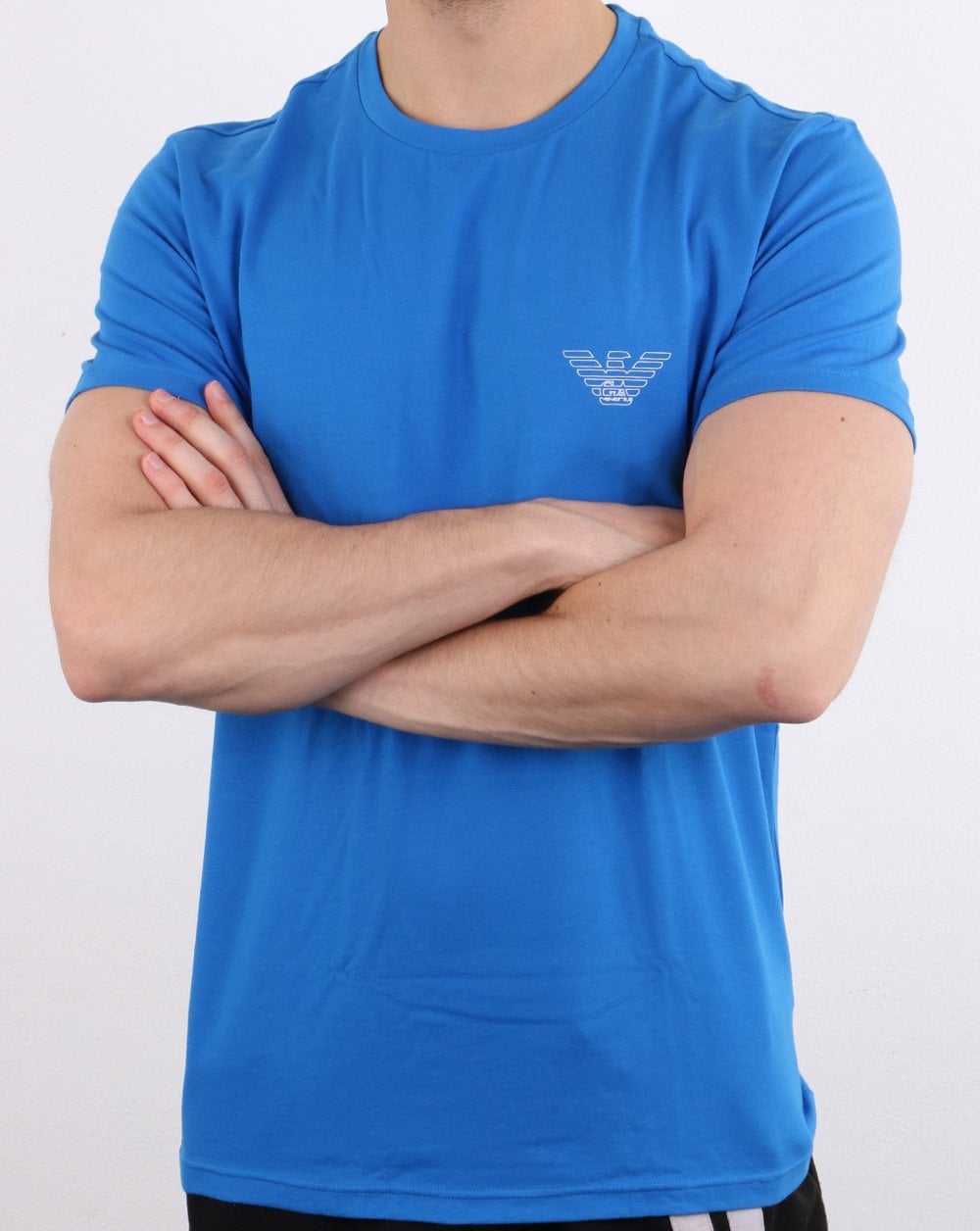 Emporio Armani T-Shirt aus Bio-Baumwolle Königsblau