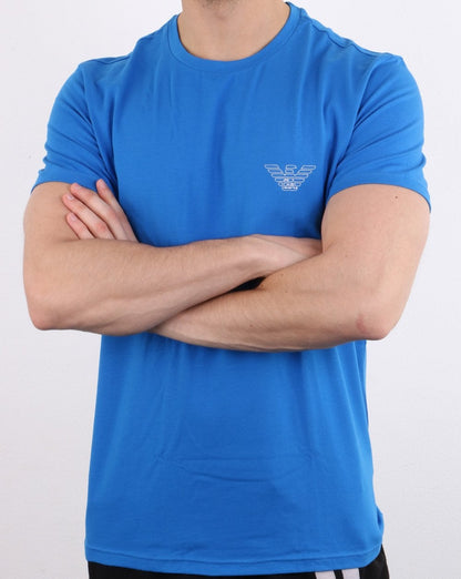 Emporio Armani T-Shirt aus Bio-Baumwolle Königsblau