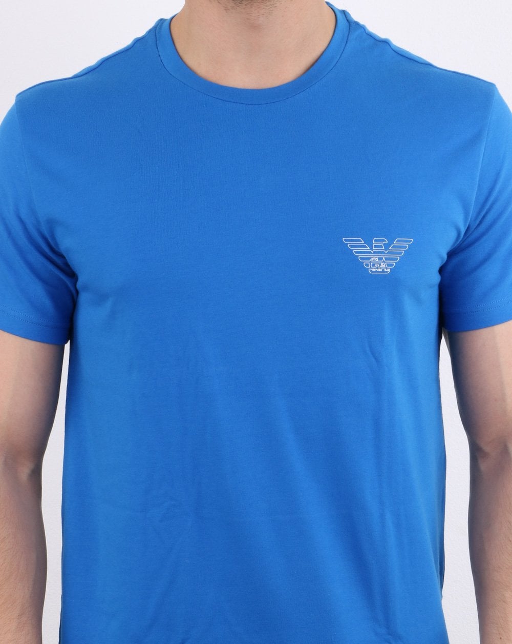 Emporio Armani T-Shirt aus Bio-Baumwolle Königsblau