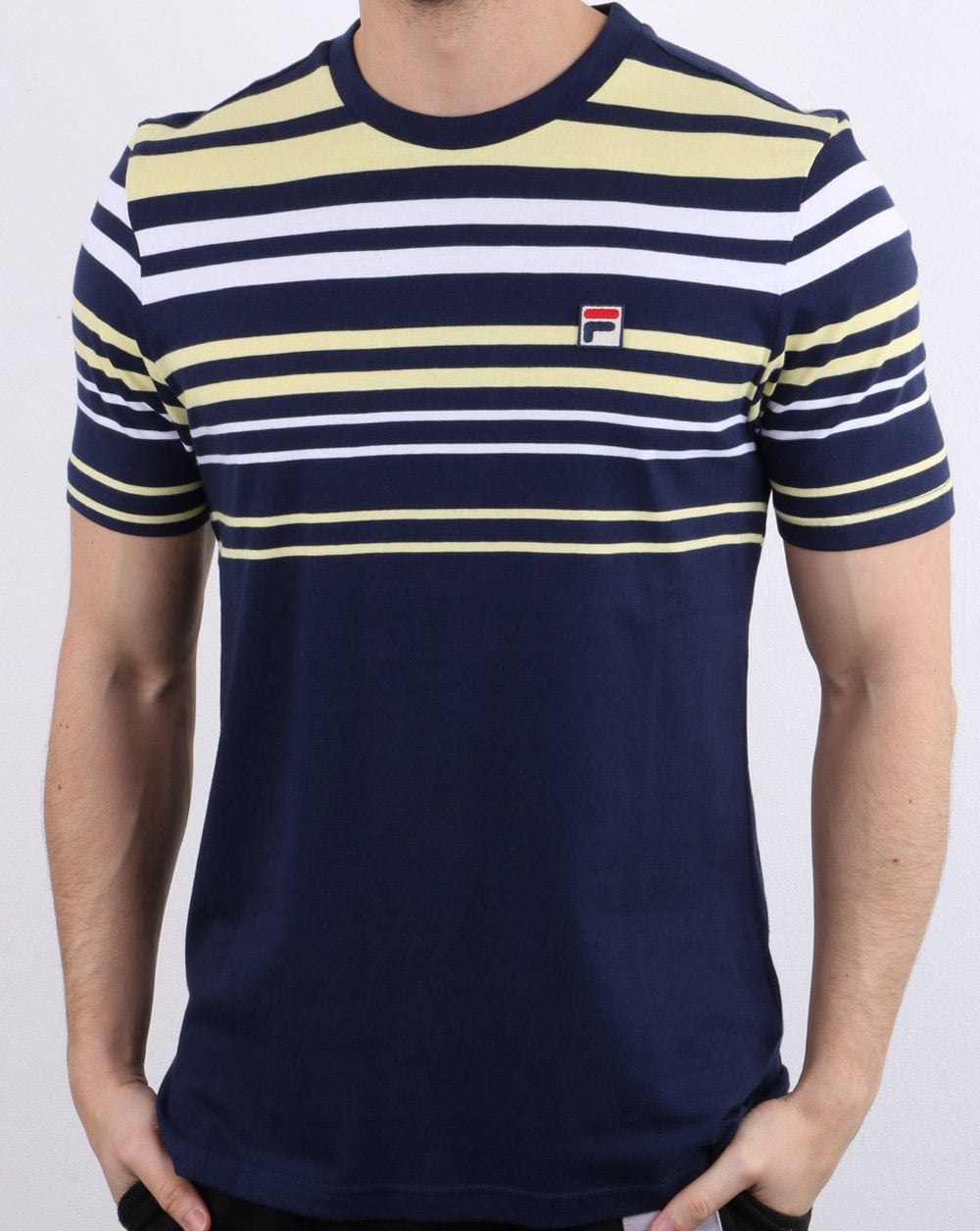 Fila Vintage Business T-Shirt Marineblau/Weiß/Gelb