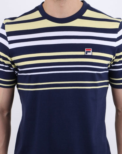 Fila Vintage Business T-Shirt Marineblau/Weiß/Gelb