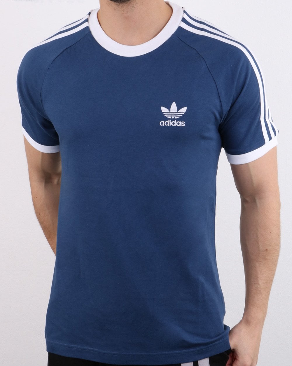 Adidas Originals 3 Stripes T Shirt Deep Blue
