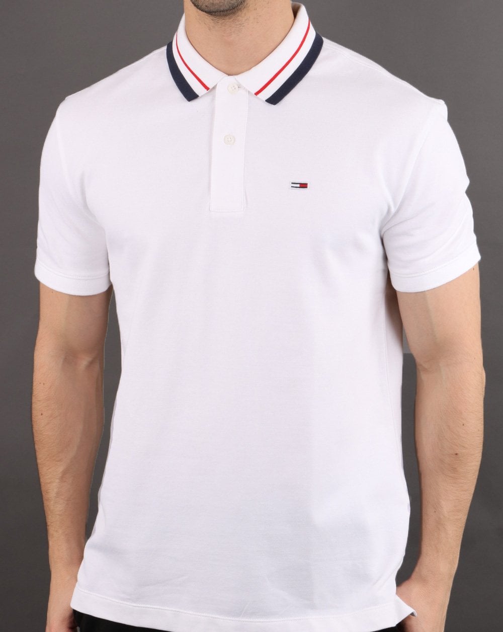 Tommy Hilfiger Poloshirt mit Streifen in Weiß