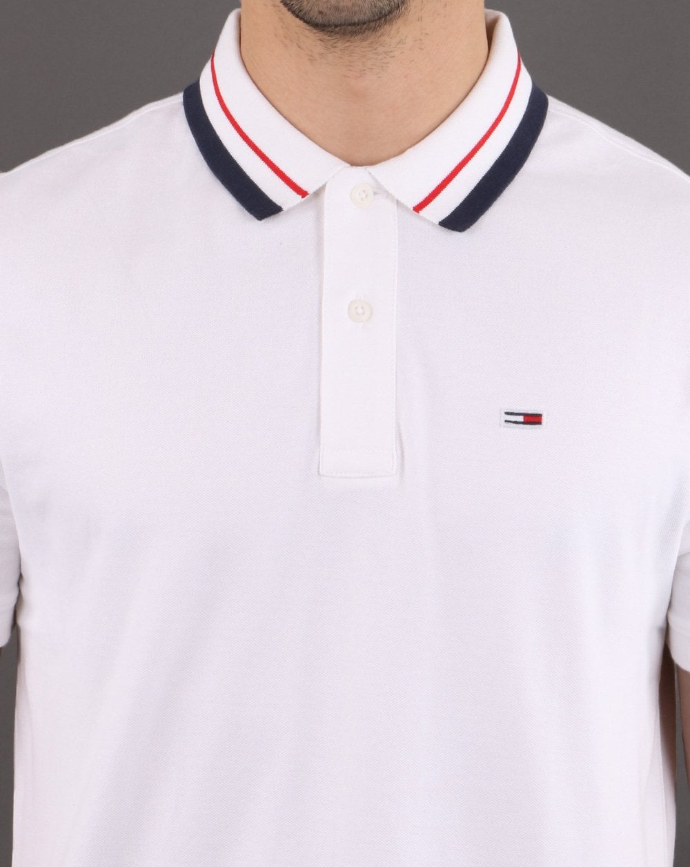 Tommy Hilfiger Poloshirt mit Streifen in Weiß