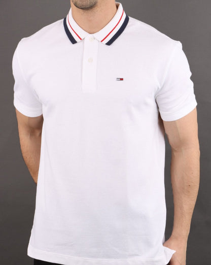 Tommy Hilfiger Poloshirt mit Streifen in Weiß