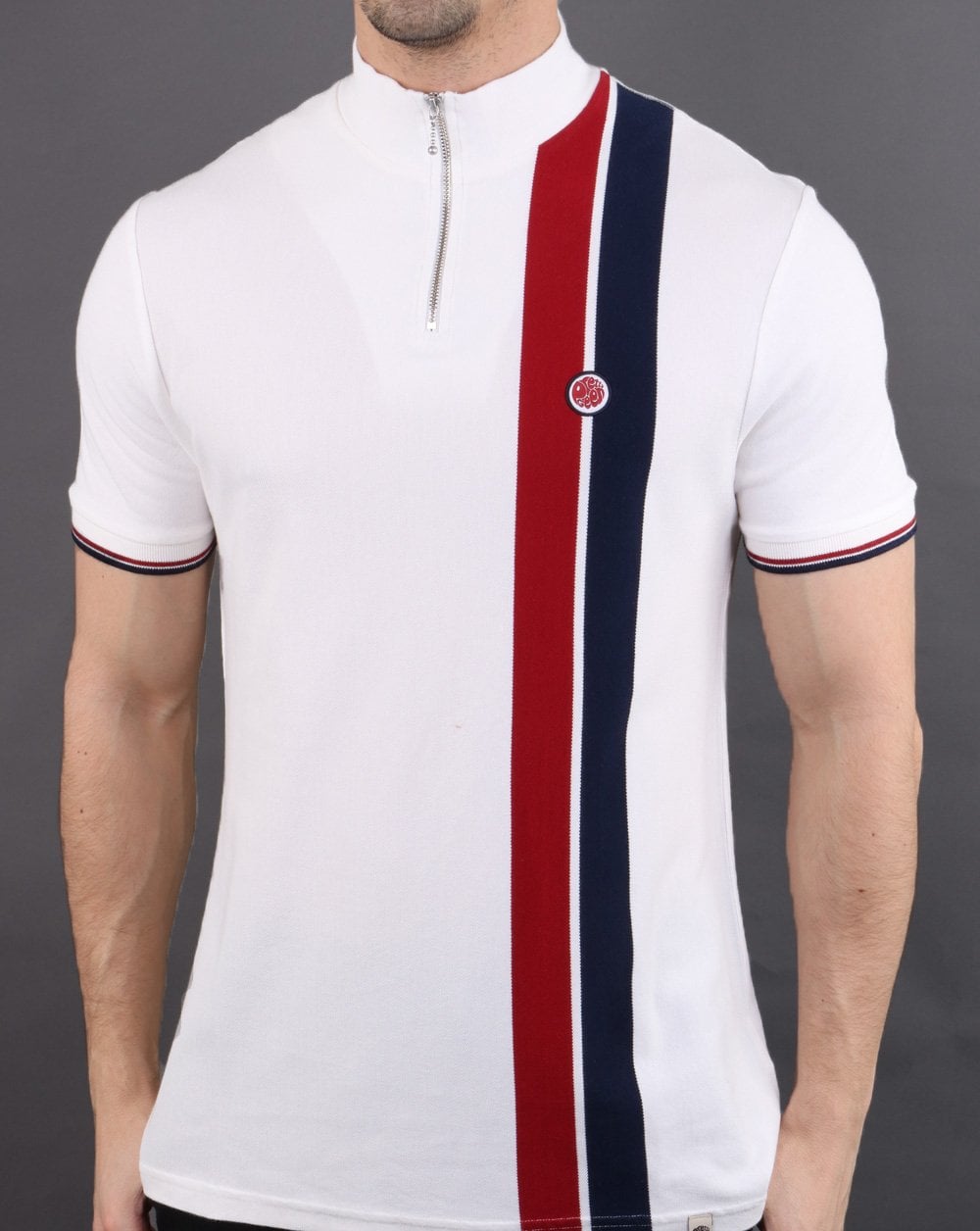 Pretty Green Retro Qtr Zip Top Weiß