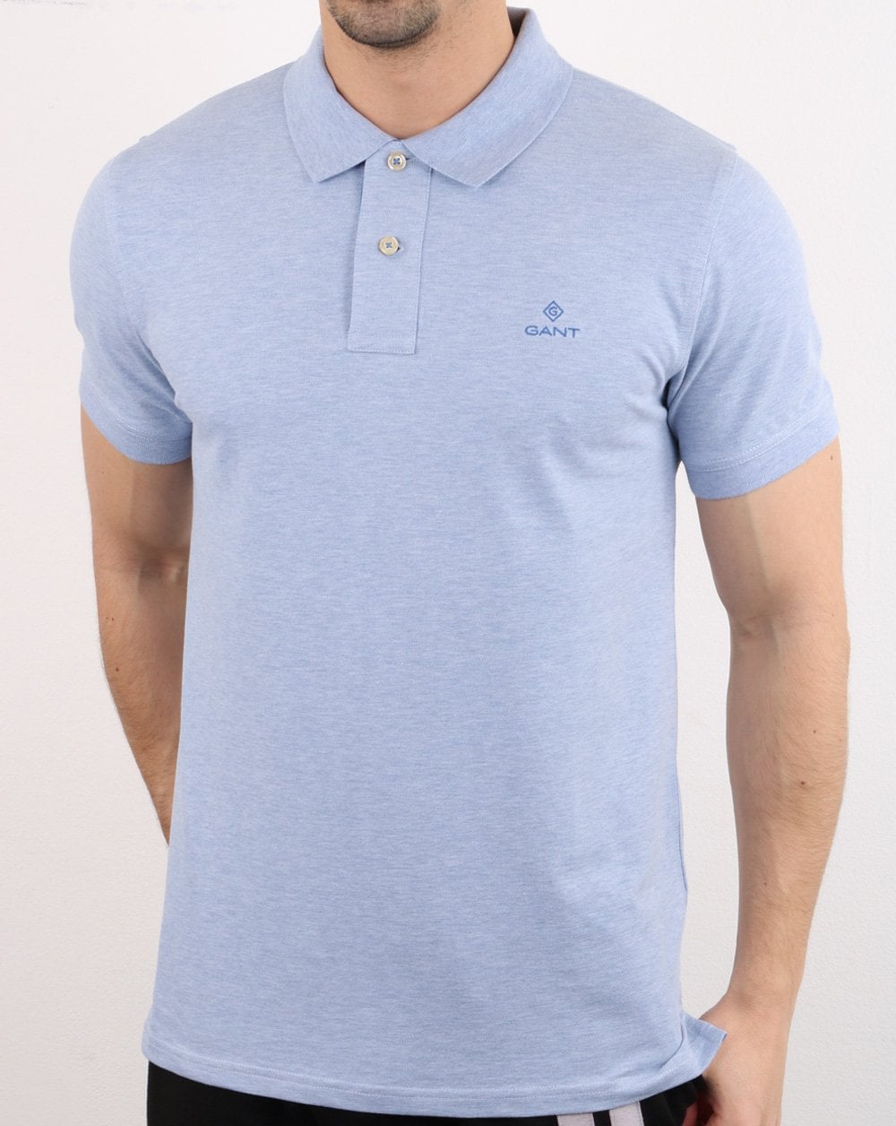 Gant Poloshirt mit Kontrastkragen, Eisblau