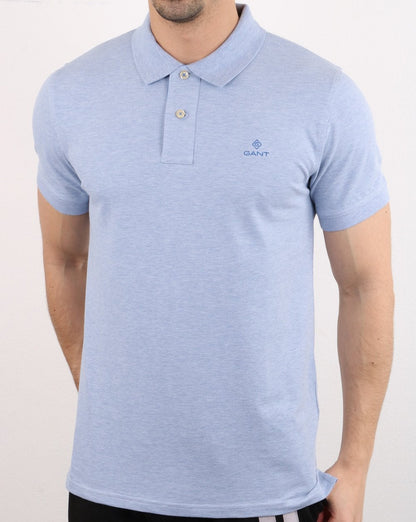 Gant Poloshirt mit Kontrastkragen, Eisblau
