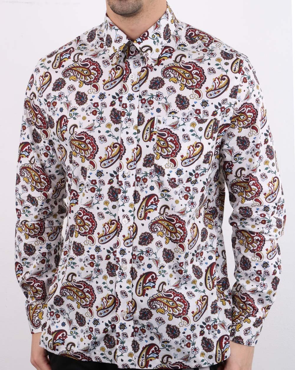 Ben Sherman Paisley-Hemd Ecru