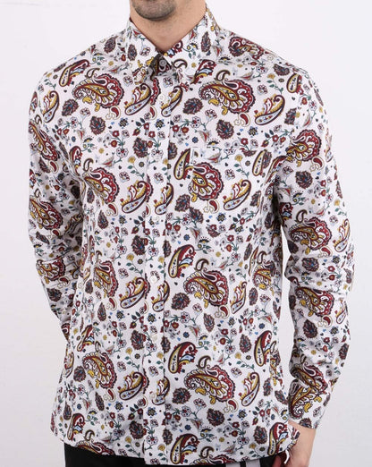 Ben Sherman Paisley-Hemd Ecru